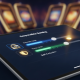 A modern online casino responsible gaming dashboard displaying interactive sliders for deposit limits, time limits, and self-exclusion, with security icons, on a premium digital screen, symbolizing player control and safety.