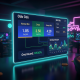 Sleek online sports betting interface showing dynamic odds, implied probabilities, and overround calculation for a football match, set against a sophisticated digital background, representing strategic betting.